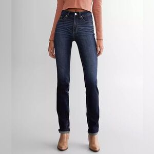 NWOT 27x34 BKE Billie BGK136S High-rise Slim Straight dark blue wash Tall Jeans